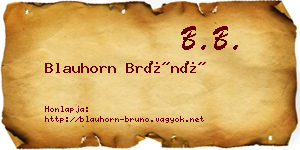 Blauhorn Brúnó névjegykártya